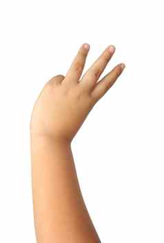 孩子手手指显示数量孤立的克利皮