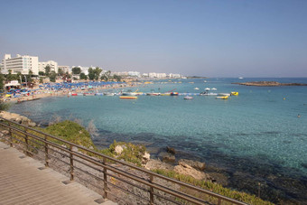 Protaras旅游海滩度假胜地小镇塞浦路斯