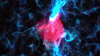 色彩斑斓的粒子分散扭高质量剪辑呈现高结束电脑图形卡