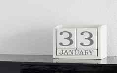 白色块日历现在日期月1月额外的