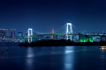 东京天际线彩虹桥东京塔东京日本