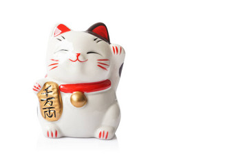 马内基奈科陶瓷<strong>日本</strong>幸运的<strong>猫</strong>孤立的白色后台支持
