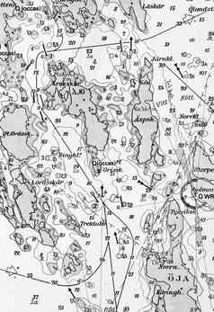 宏拍摄海洋图表详细说明斯德哥尔摩群岛