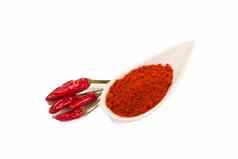 红色的热辣椒孤立的热辣椒辣椒粉