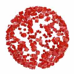 红色的摘要球小多维数据集