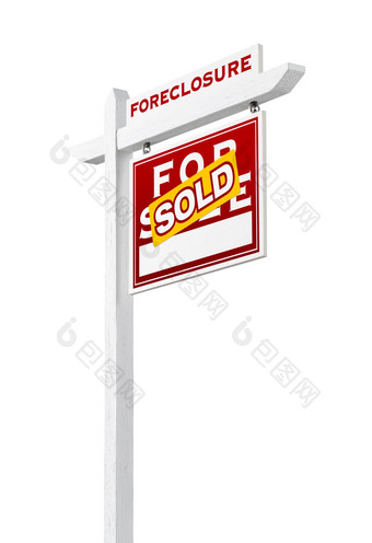 面对丧失抵押品赎回权出售出售真正的房地产标志孤立的