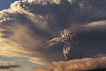 火山喷发俱乐部烟灰大气