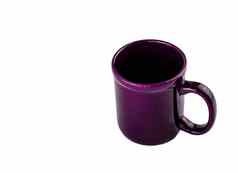 紫色的空咖啡杯黑色的内部