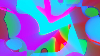 马赛克色彩斑斓的广场块流动形式电脑生成的摘要背景呈现