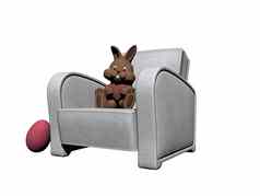 兔子拥抱复活节蛋呈现