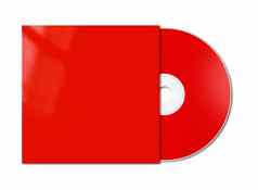 红色的Dvd模型模板孤立的白色