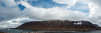 全景视图伊萨菲约杜尔冰岛