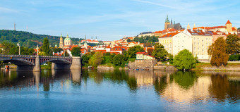 布拉格城堡视图manes桥布拉格捷克共和国