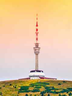 发射机注意塔峰会普拉德山赫鲁比耶塞尼克捷克共和国