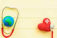 世界健康一天医疗保健医疗概念红色的心