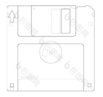 软盘磁盘存储草图