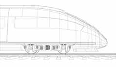 摘要多边形高速乘客火车