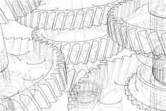 齿轮箱草图插图
