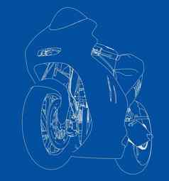 摩托车草图插图
