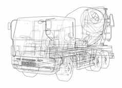 卡车混合机草图插图