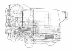 卡车混合机草图插图