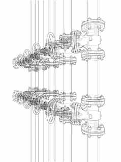 工业阀门草图插图