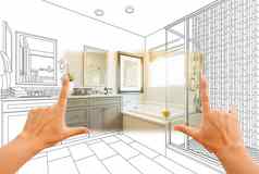 手框架自定义主浴室照片部分画