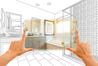 手框架自定义主浴室照片部分画