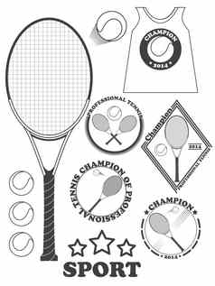 网球联盟标签象征设计元素