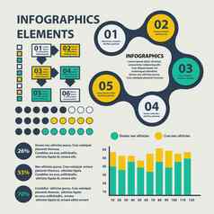 业务infographics圆折纸风格工作流布局横幅图数量选项一步选项网络设计