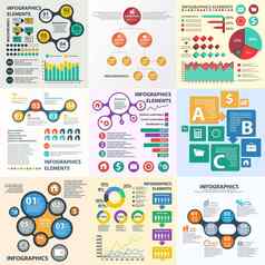 业务infographics圆折纸风格工作流布局横幅图数量选项一步选项网络设计