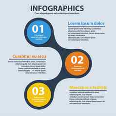 业务infographics圆折纸风格工作流布局横幅图数量选项一步选项网络设计