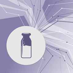 传统的瓶牛奶图标紫色的摘要现代背景行方向房间广告
