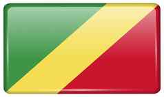 旗帜刚果共和国形式磁铁冰箱反射光