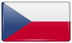旗帜捷克共和国形式磁铁冰箱反射光