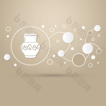 花瓶双耳瓶图标棕色（的）背景优雅的风格现代设计信息图表