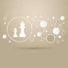 国际象棋图标棕色（的）背景优雅的风格现代设计信息图表