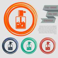 香水图标红色的蓝色的绿色橙色按钮网站设计空间文本