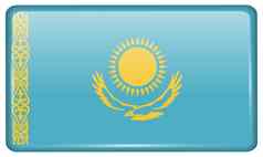 旗帜哈萨克斯坦形式磁铁冰箱反射光
