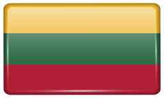 旗帜立陶宛形式磁铁冰箱反射光