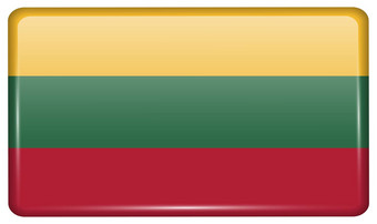 旗帜立陶宛形式磁铁冰箱反射光