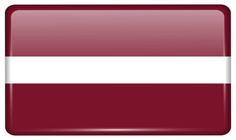 旗帜拉脱维亚形式磁铁冰箱反射光