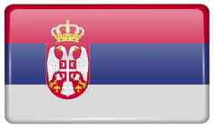 旗帜塞尔维亚形式磁铁冰箱反射光