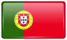 旗帜葡萄牙形式磁铁冰箱反射光