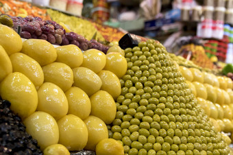 橄榄柠檬马拉喀什市场