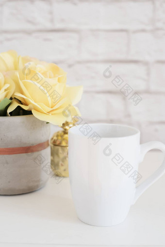 杯子模型咖啡杯模板咖啡杯子印刷设计模板白色杯子模型空白杯子产品图像风格股票摄影白色咖啡杯玫瑰花