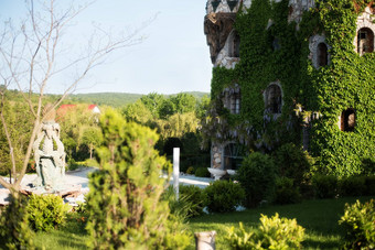 美丽的童话语言城堡burgas保加利亚墙城堡绿色花花园