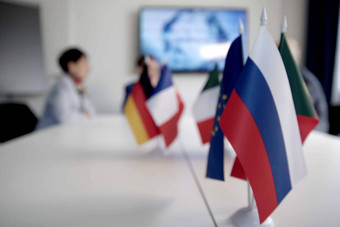 模糊效果会议管理会议董事国际委员会表格旗帜俄罗斯国家