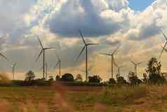 风涡轮权力发电机农场