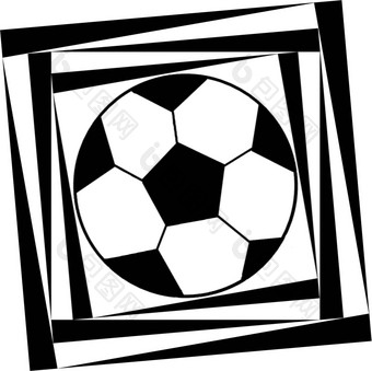 动态图像足球球黑色的白色颜色